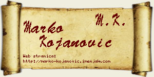 Marko Kojanović vizit kartica